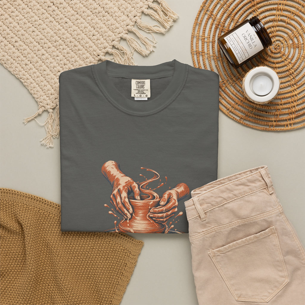 Pottery Wheel Hands Graphic T-Shirt | Comfort Colors 1717 Pepper Tee