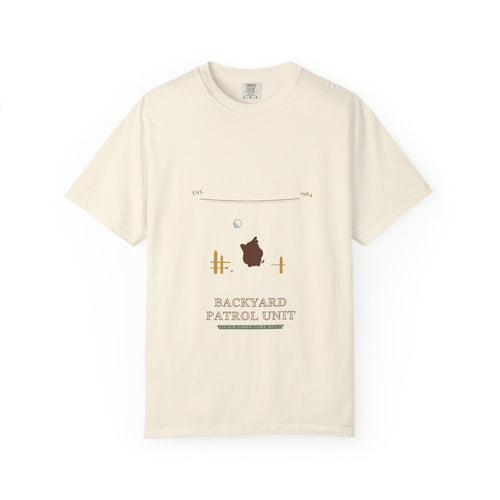 5AM Backyard Patrol Unit Tee flat front in Ivory