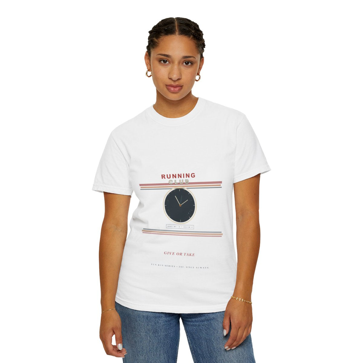 6:52 Pace, Give or Take Tee - White