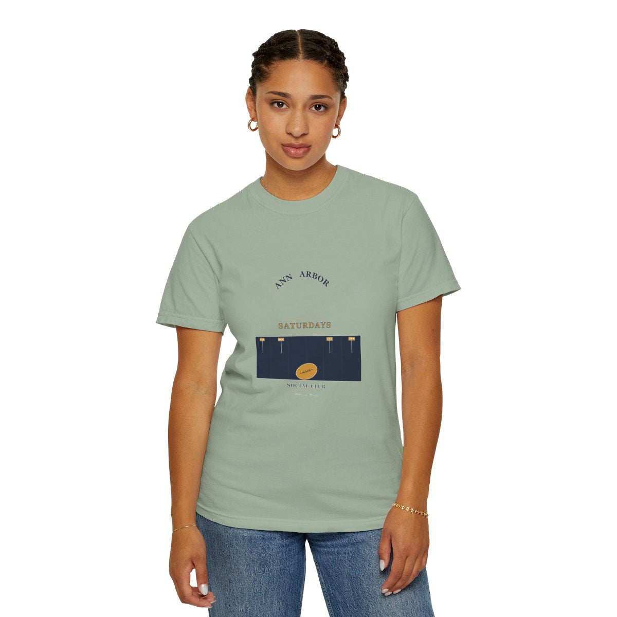 Ann Arbor Social Club T-Shirt | 1930s Mascot Badge Ann Arbor Football Tee | Gift for College Football Fans - Bay