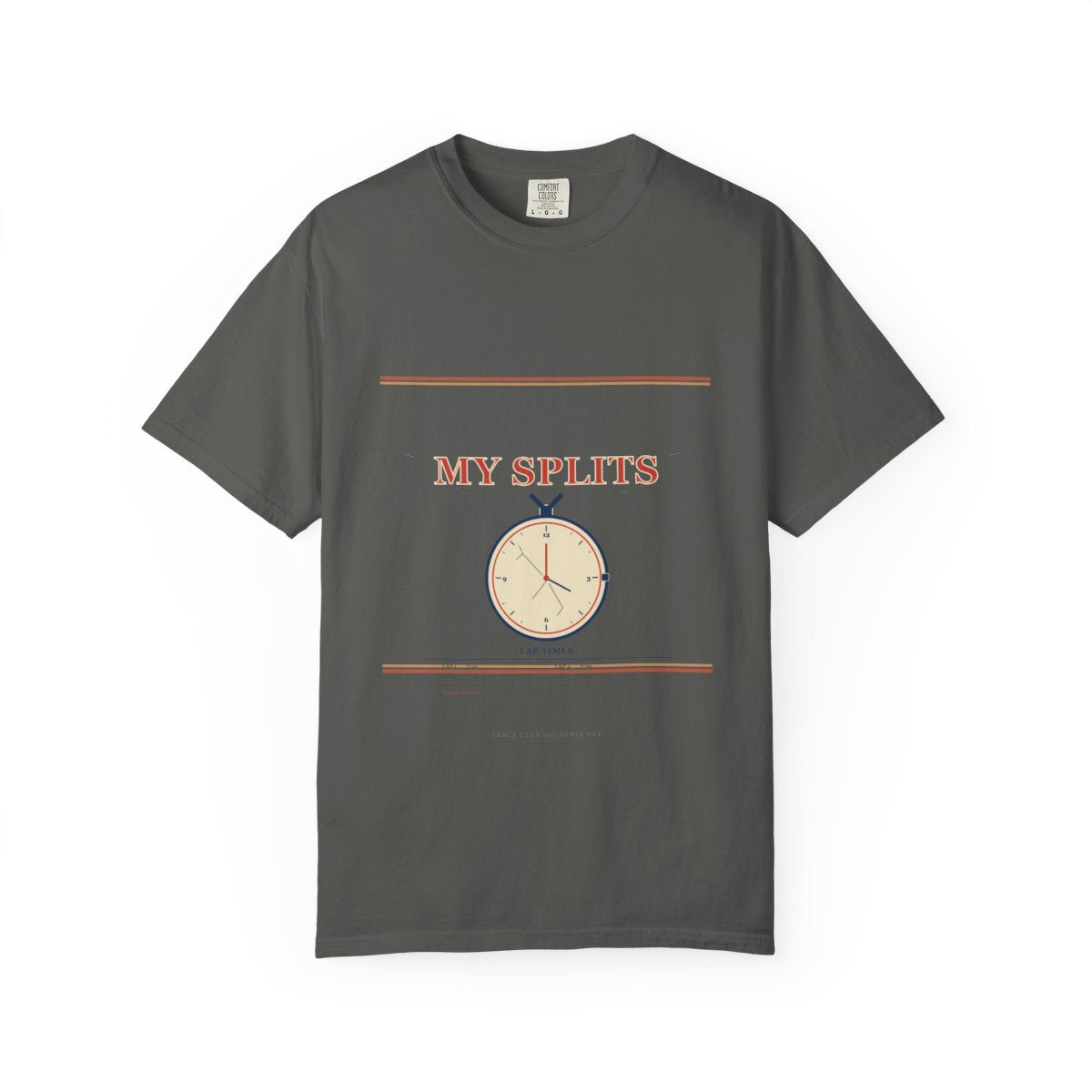 Ask Me About My Splits Tee flat front in Pepper