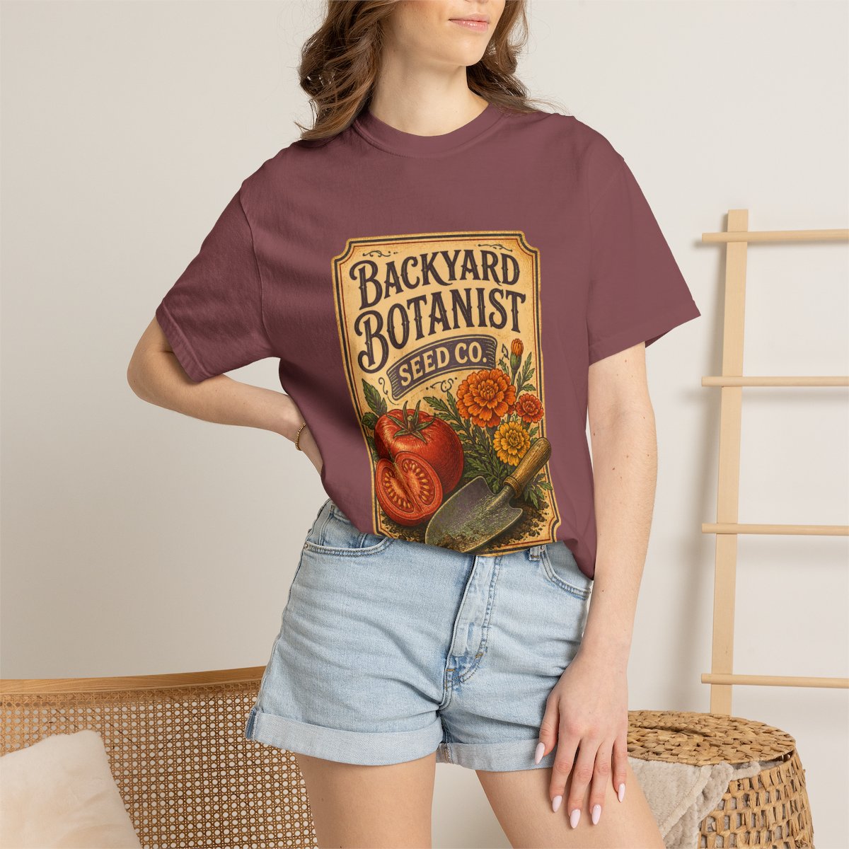 Backyard Botanist Seed Co Tee lifestyle mockup