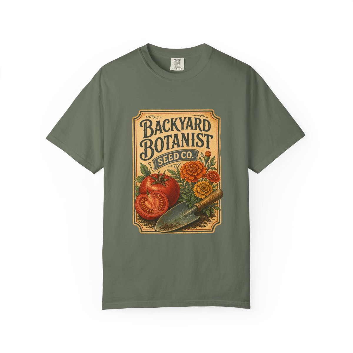 Backyard Botanist Seed Co Tee in Moss