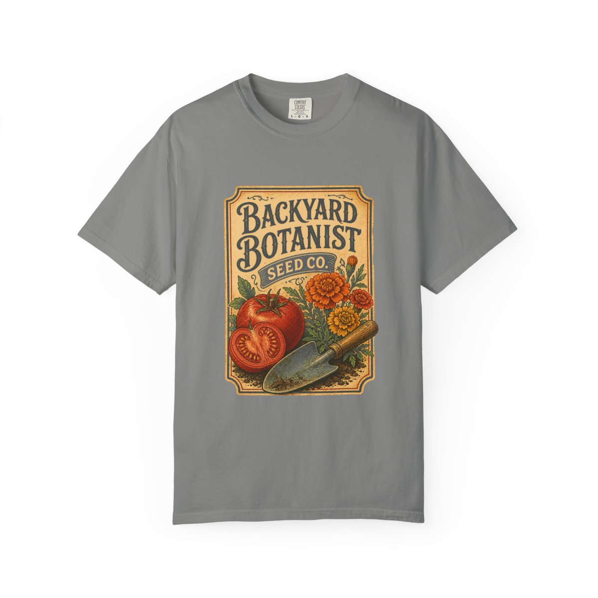 Backyard Botanist Seed Co Tee in Granite