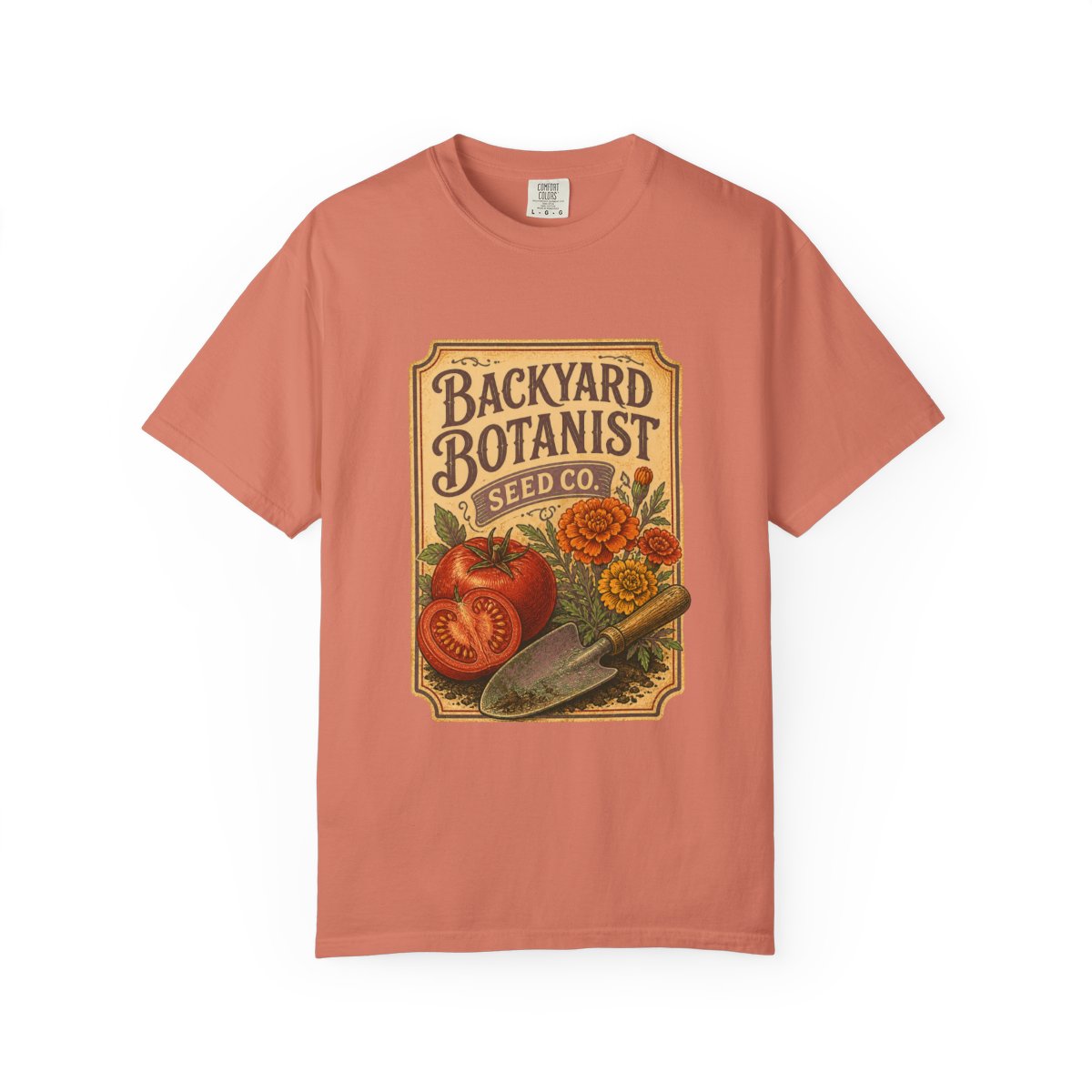 Backyard Botanist Seed Co Tee in Terracotta