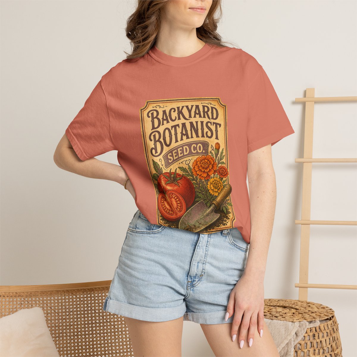 Backyard Botanist Seed Co Tee lifestyle mockup