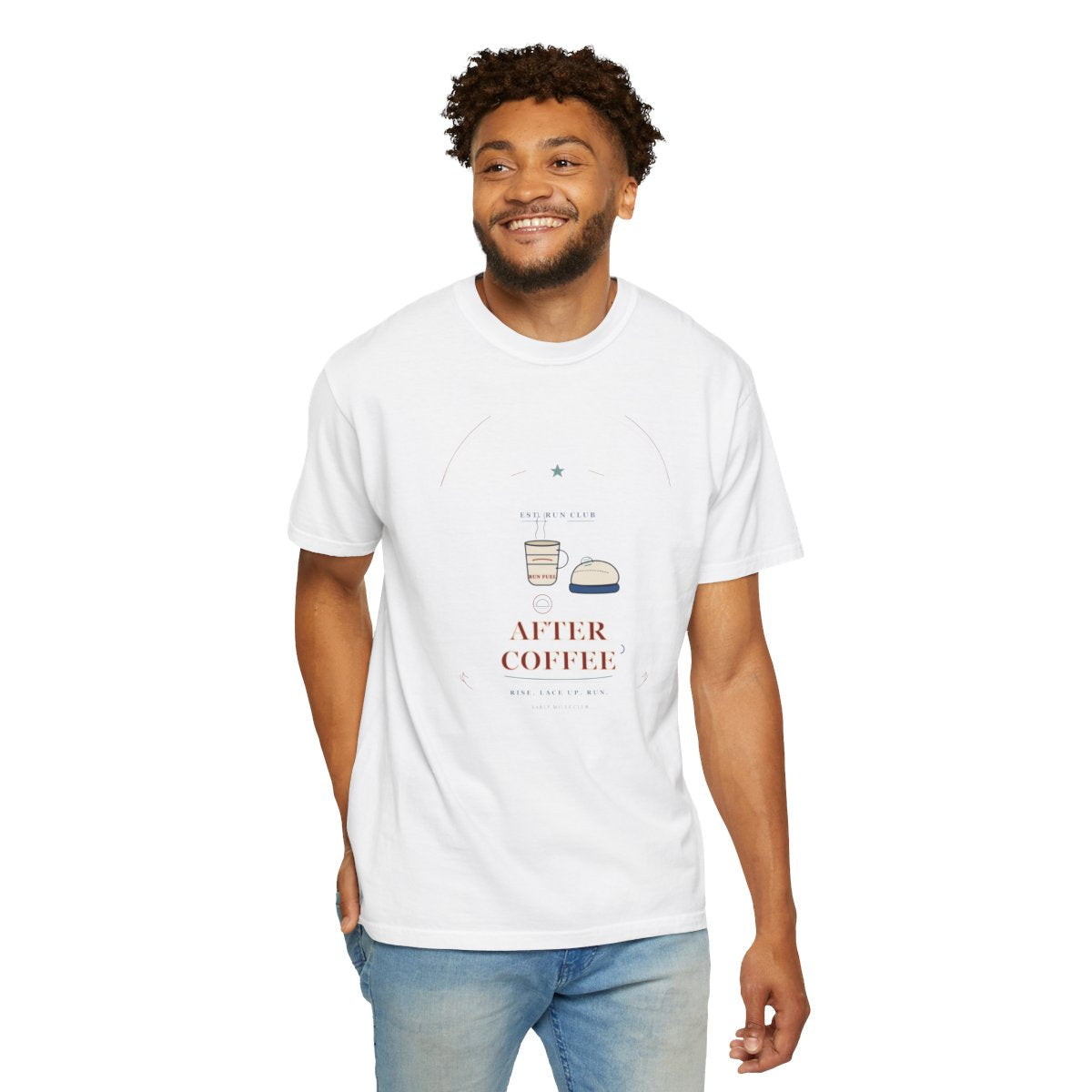 Before Sunrise, After Coffee Tee - White