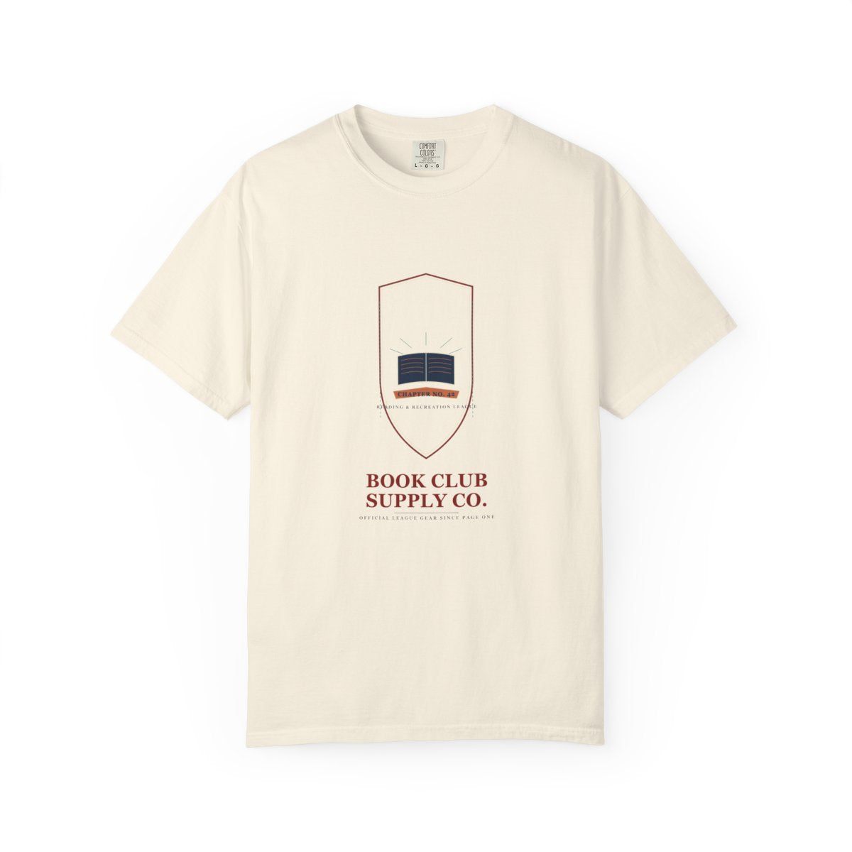 Book Club Supply Co. Tee flat front in Ivory