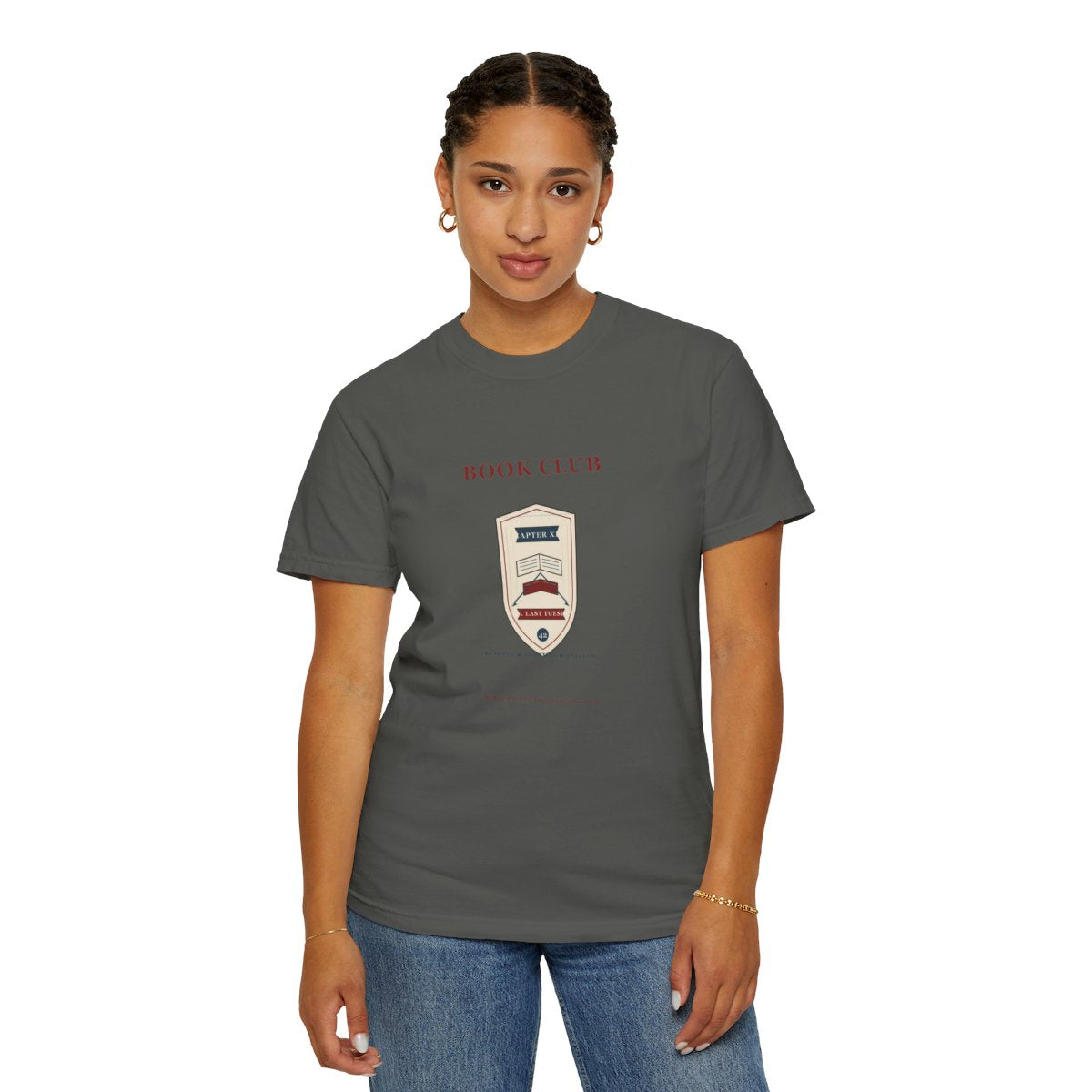 Book Club Supply Co. T-Shirt | Rec League Crest Book Club Tee | Gift for Book Club Readers - Pepper