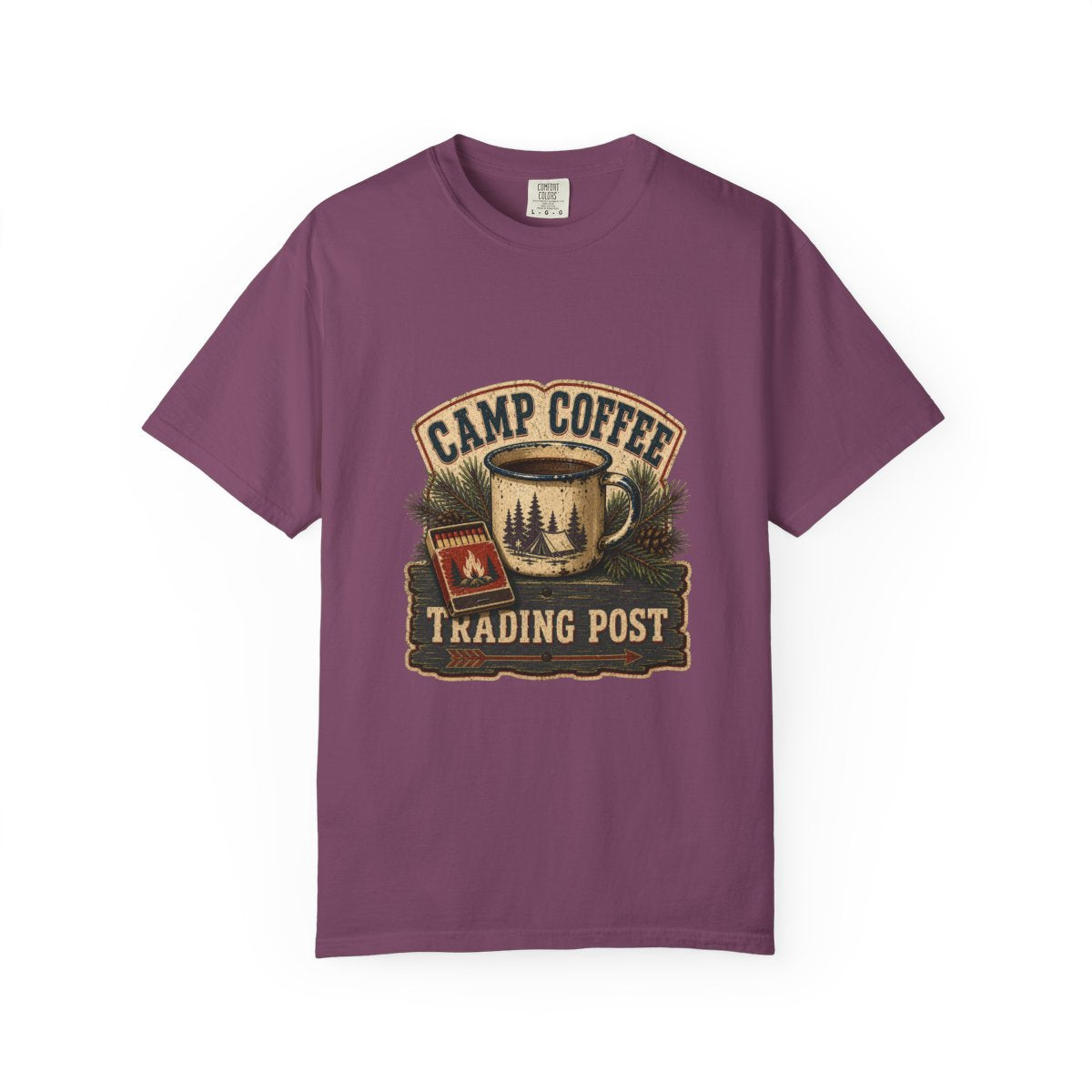Camp Coffee Trading Post Tee in Berry
