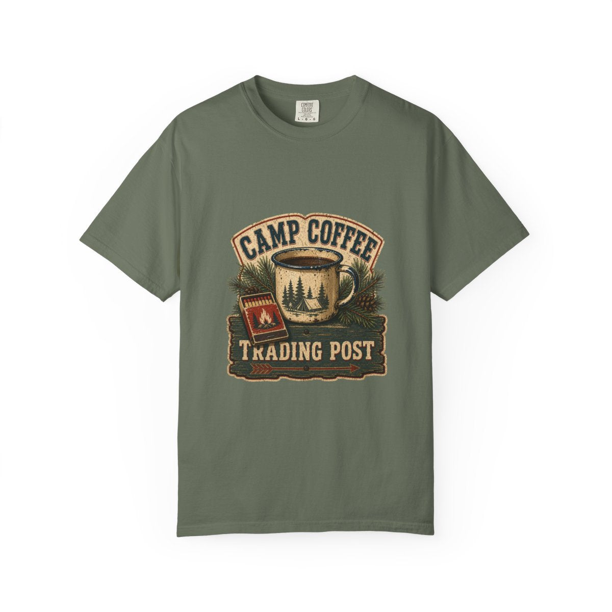 Camp Coffee Trading Post Tee in Moss