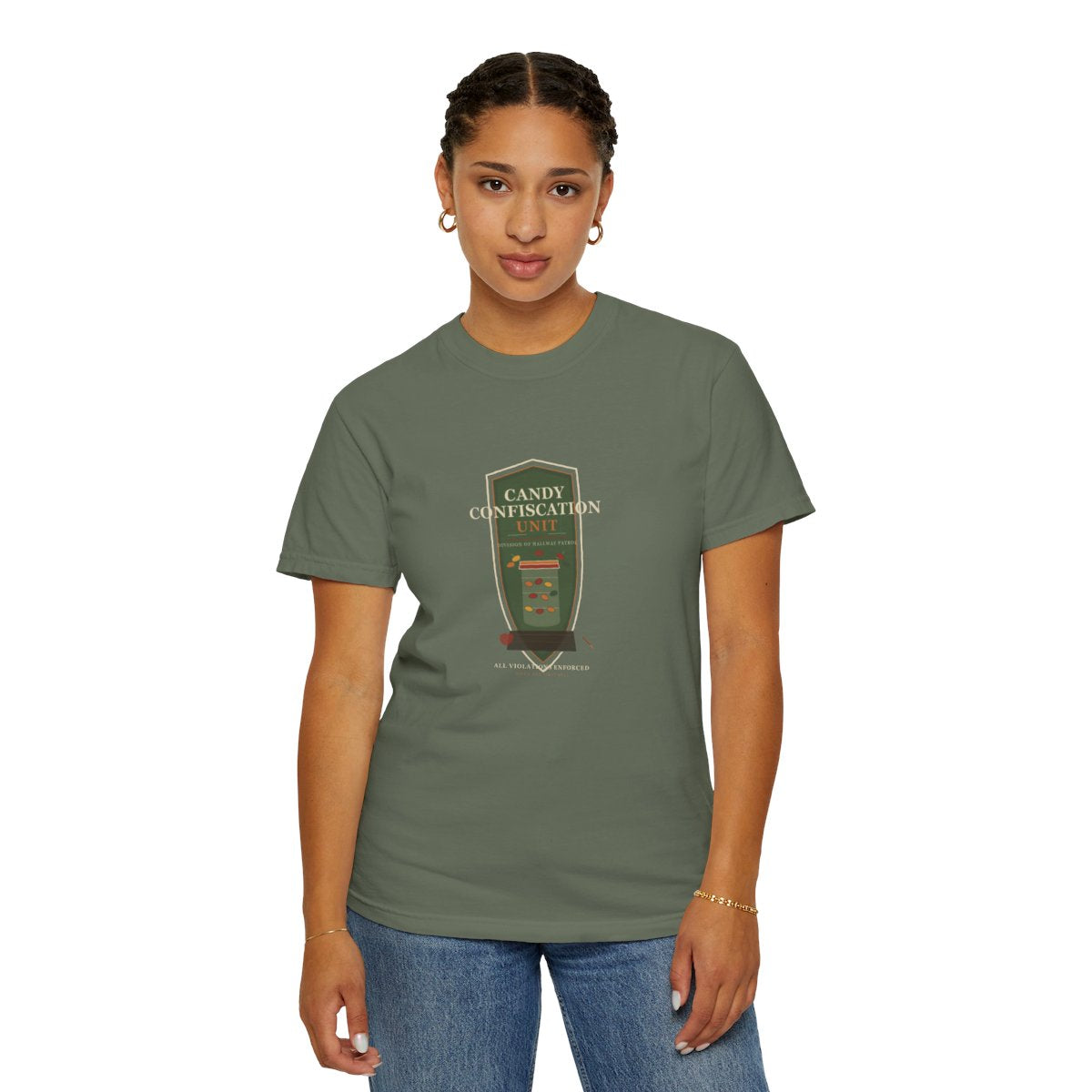 Candy Confiscation Unit Tee - Moss
