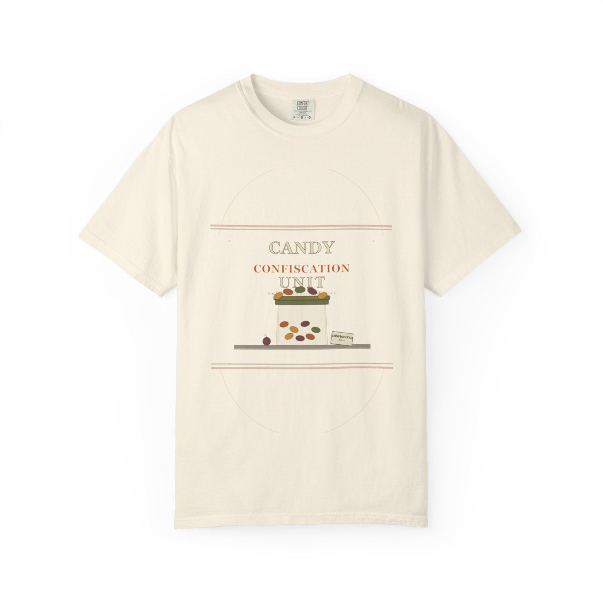 Candy Confiscation Unit Tee flat front in Ivory