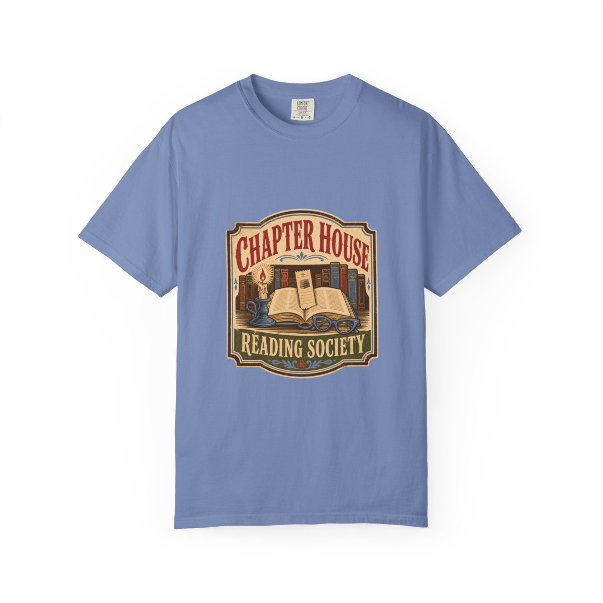 Chapter House Reading Society Tee in Washed Denim