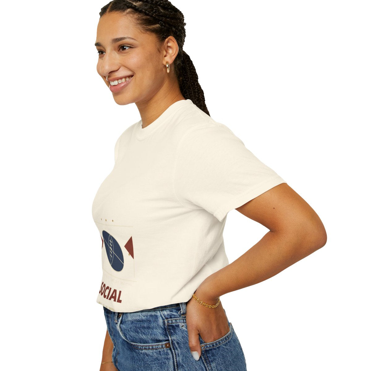 College Football Social Club T-Shirt | Vintage Graphic College Football Tee | Gift for College Football Fans - Ivory