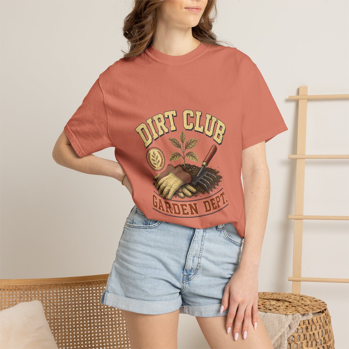 Dirt Club Garden Dept Tee lifestyle mockup