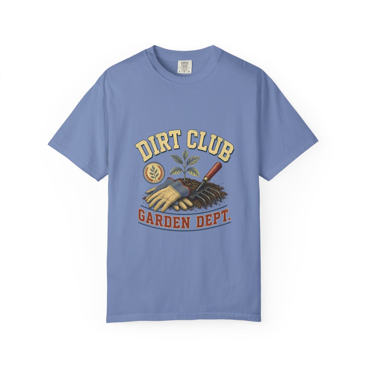 Dirt Club Garden Dept Tee in Washed Denim
