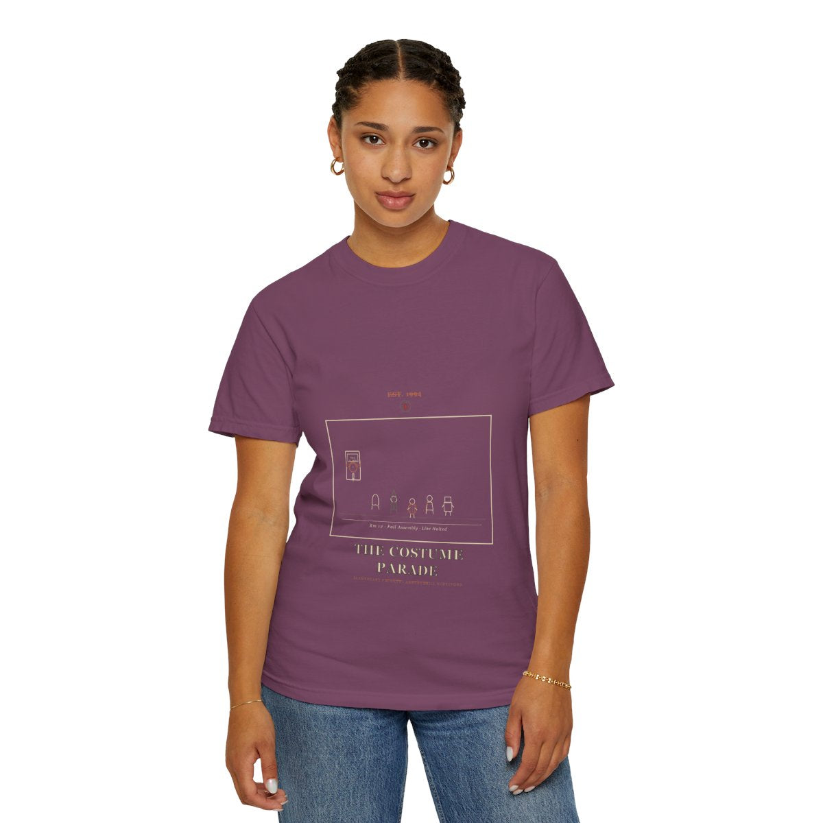 Fire Drill Interrupted The Costume Parade Tee - Berry