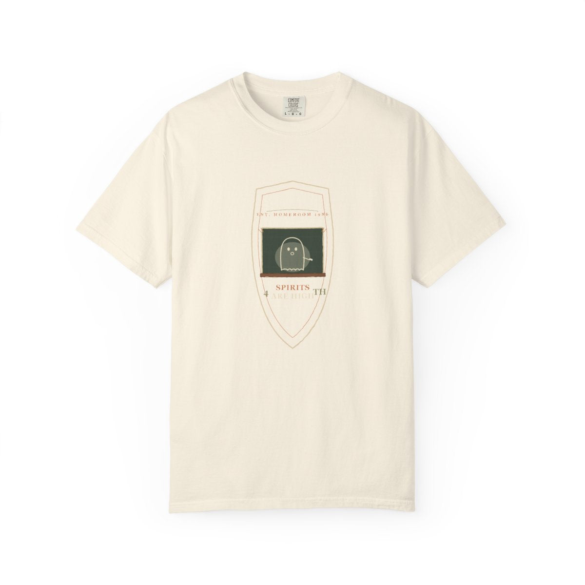 Fourth Period Spirits Are High Tee flat front in Ivory