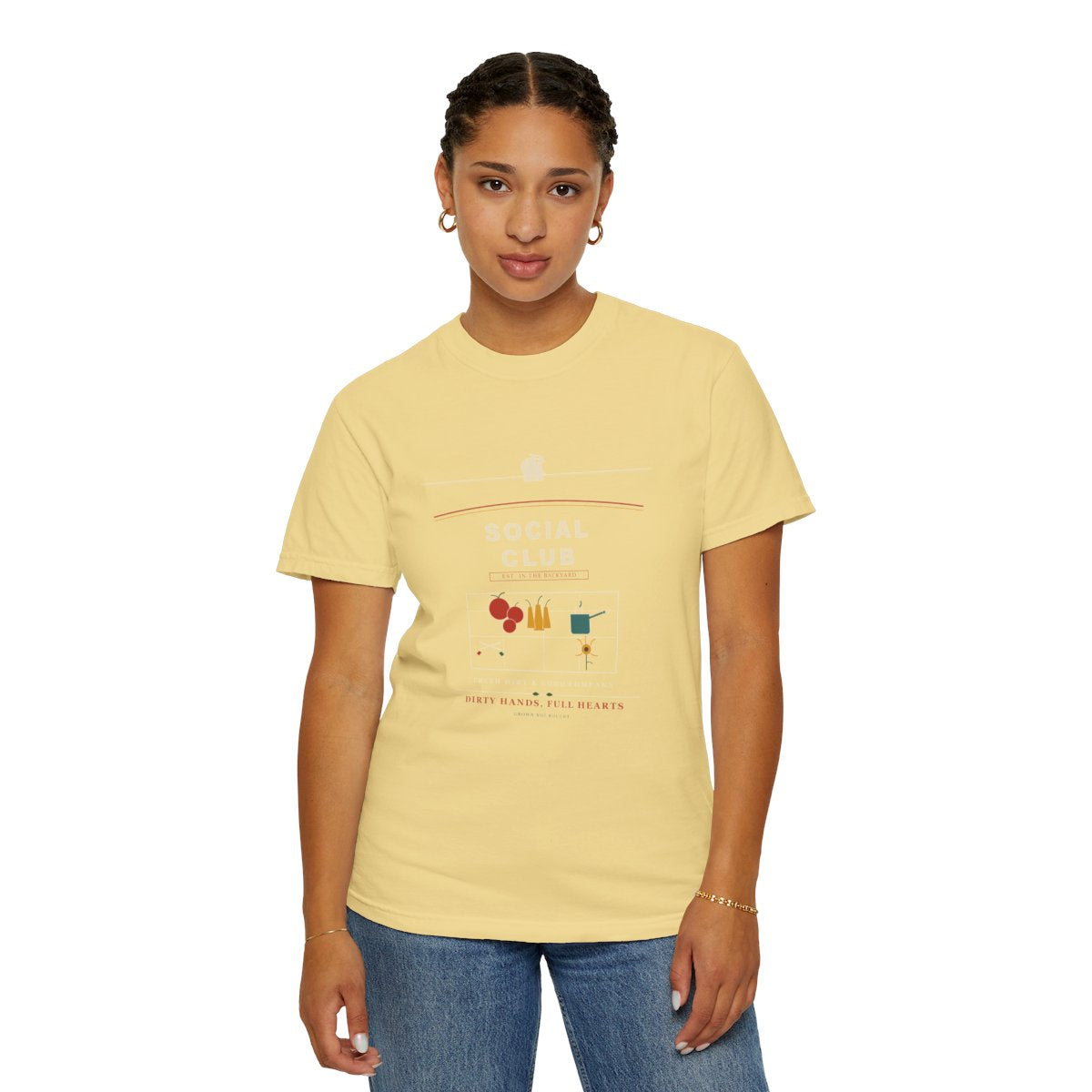 Gardener Social Club T-Shirt | Vintage Object Label Gardener Tee | Gift for Gardeners - Butter