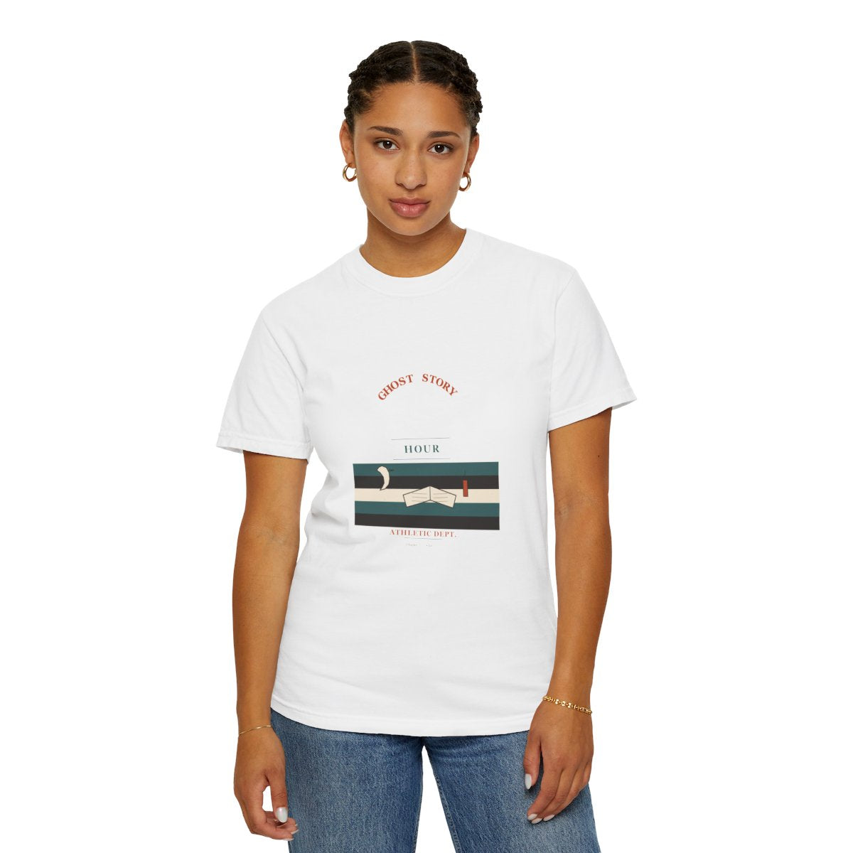 Ghost Story Athletic Dept. T-Shirt | 1970s Souvenir Tee Ghost Story Tee | Gift for Halloween Shoppers - White