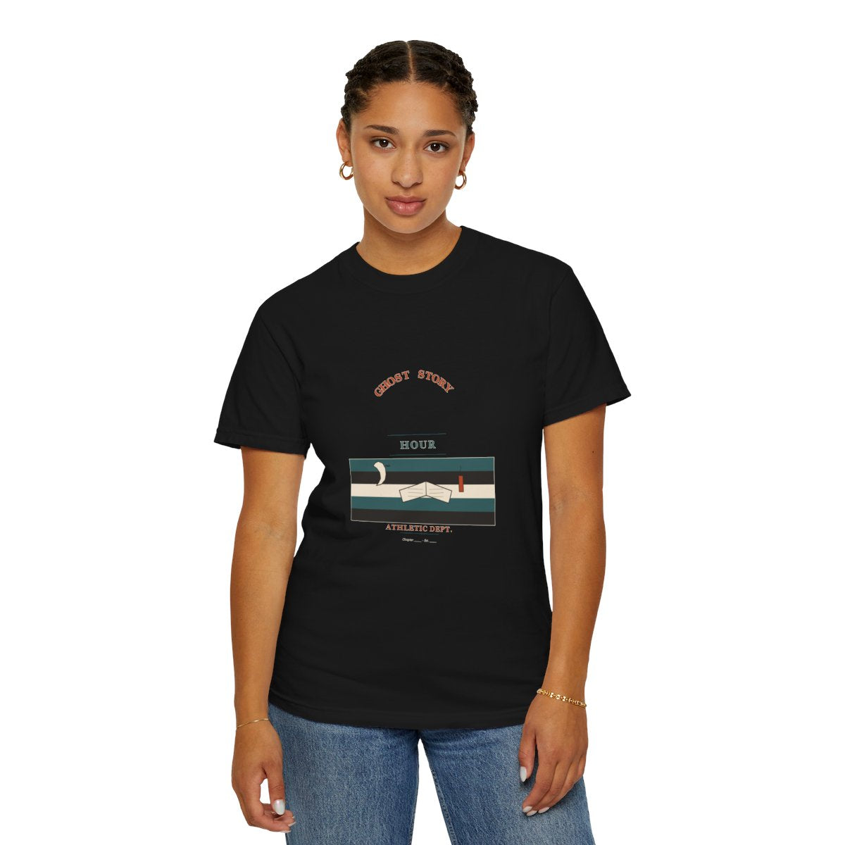 Ghost Story Athletic Dept. T-Shirt | 1970s Souvenir Tee Ghost Story Tee | Gift for Halloween Shoppers - Black