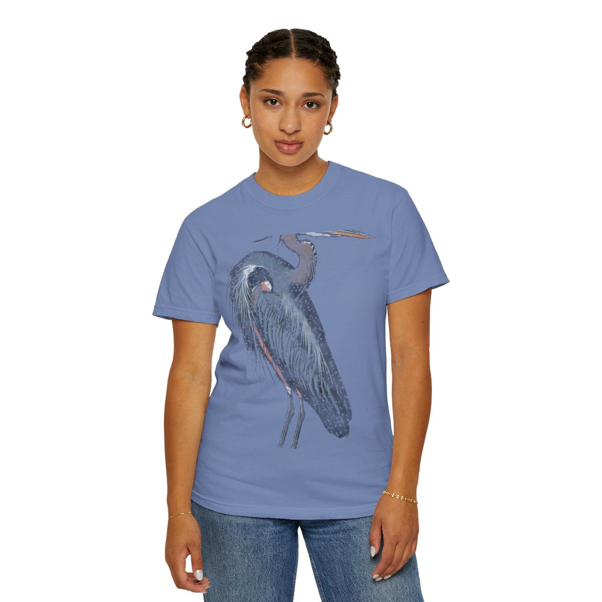 Great Blue Heron, Plate 211 Tee - Washed Denim
