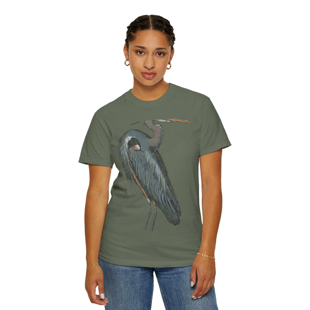 Great Blue Heron, Plate 211 Tee - Moss