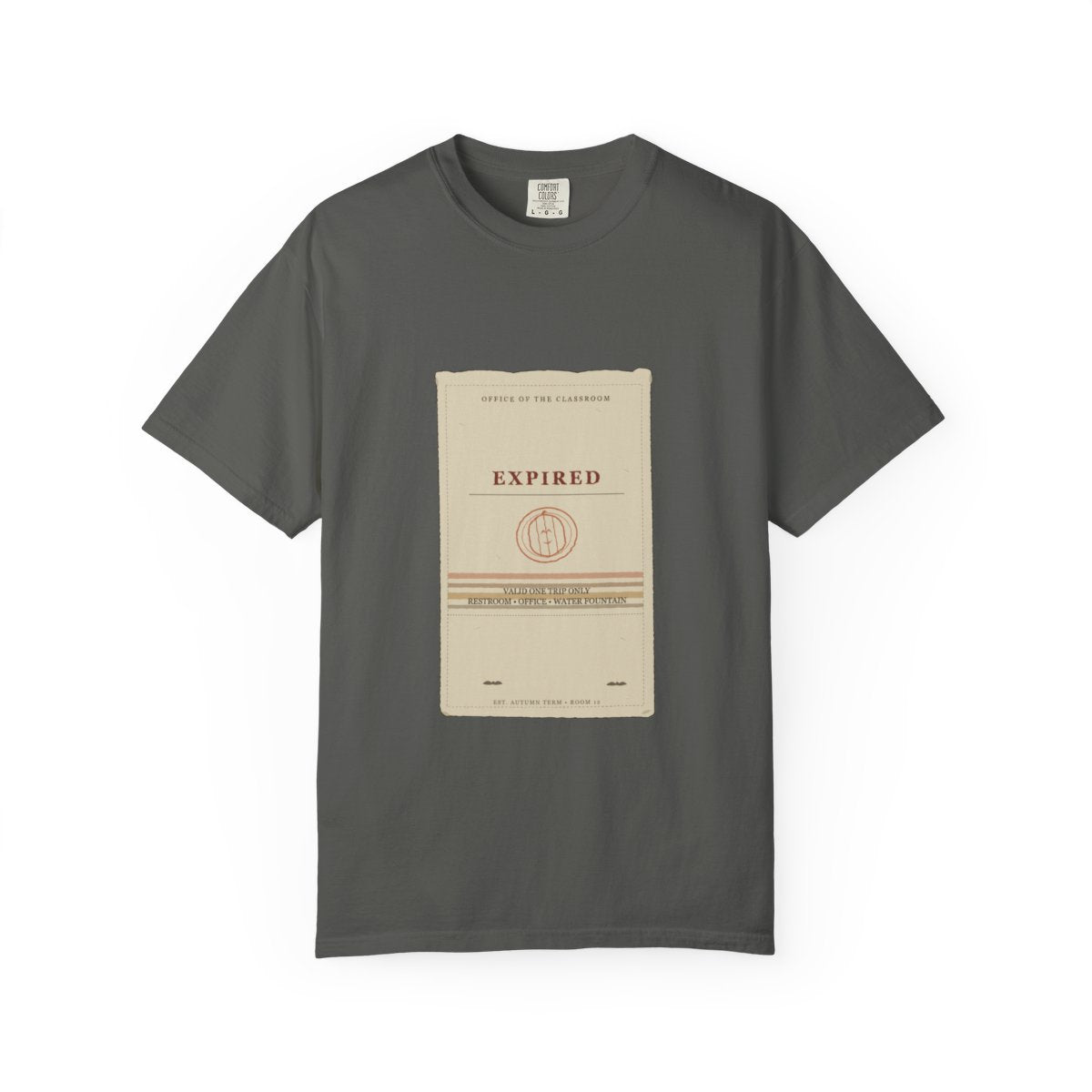 Hall Pass Expired 1987 Tee flat front in Pepper