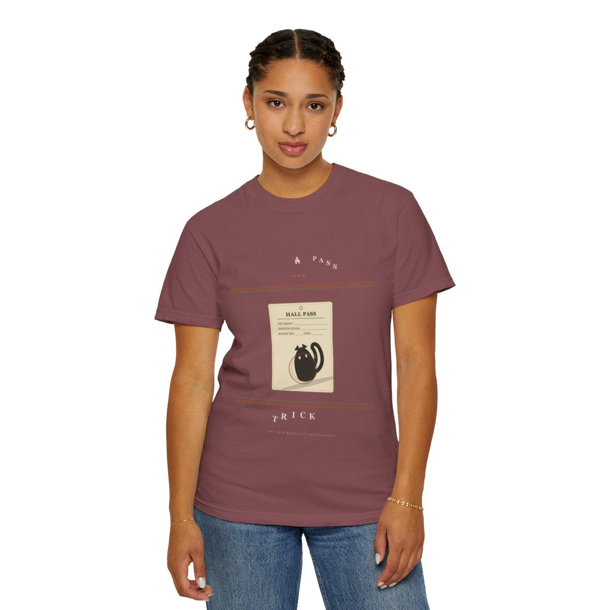 Hall Pass Or Trick Tee - Brick