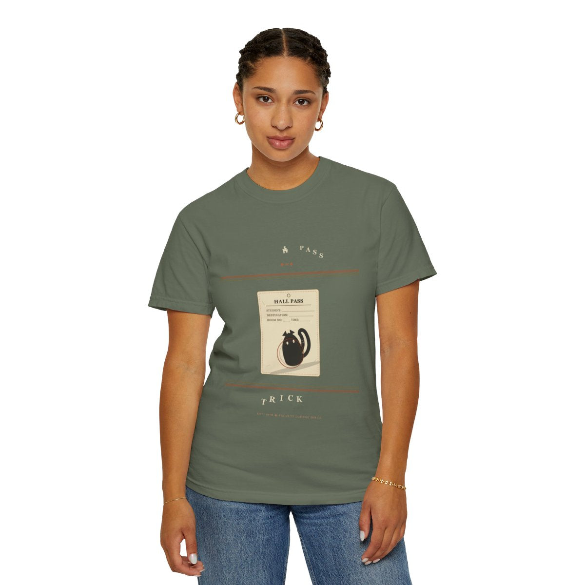 Hall Pass Or Trick Tee - Moss
