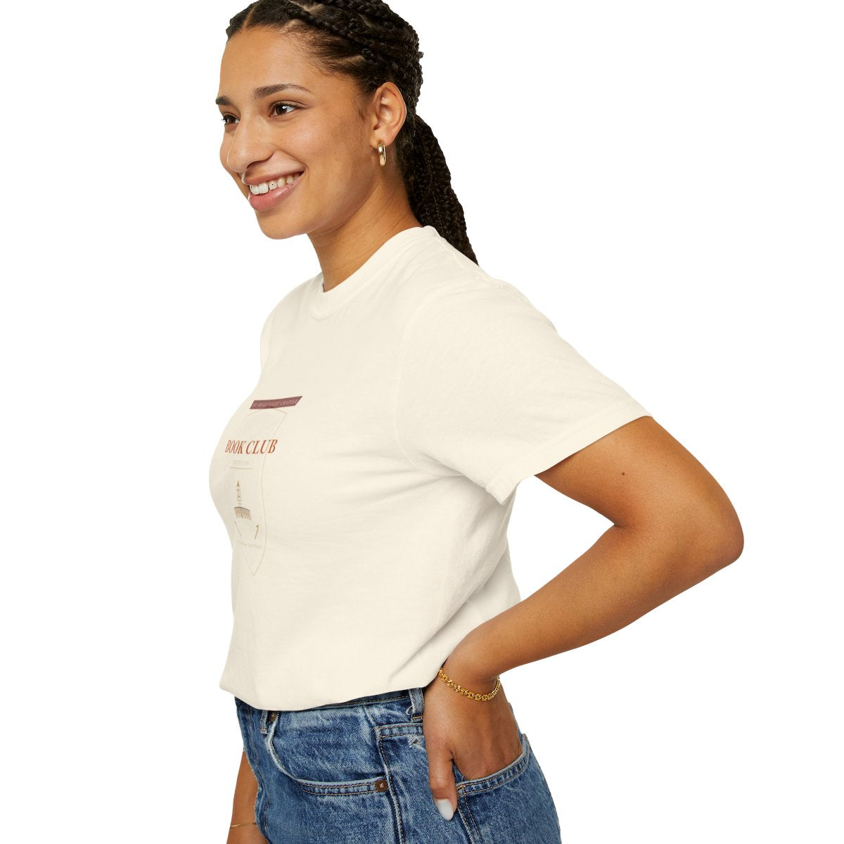 Haunted Book Club Supply Co. T-Shirt | Rec League Crest Haunted Book Club Tee | Gift for Book Club Readers - Ivory