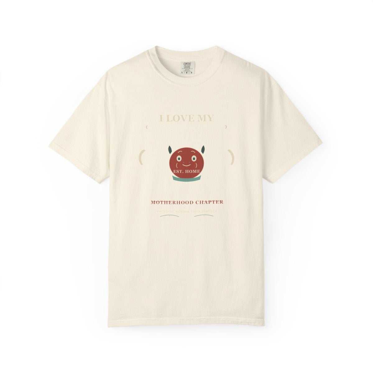 I Love My Social Club T-Shirt | Vintage Graphic I Love My Mom Tee | Gift for Moms flat front in Ivory