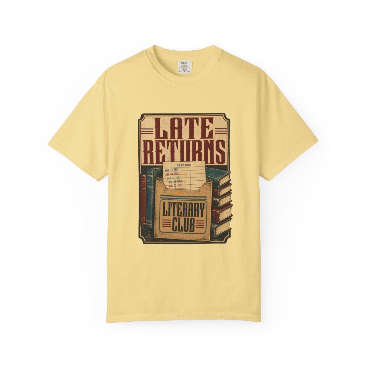 Late Returns Literary Club Tee in Butter