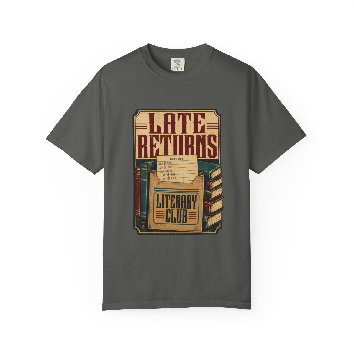 Late Returns Literary Club Tee in Pepper