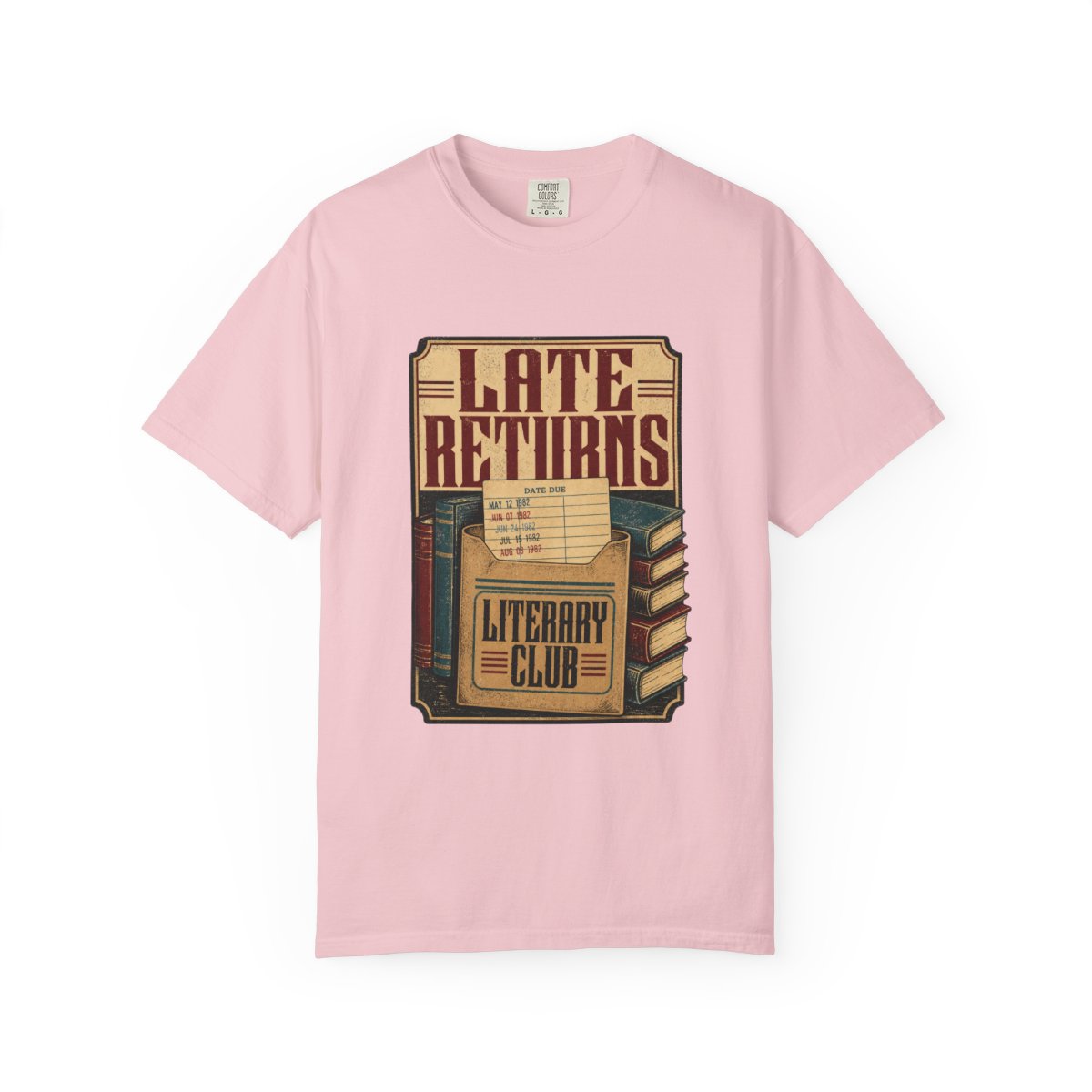 Late Returns Literary Club Tee in Blossom