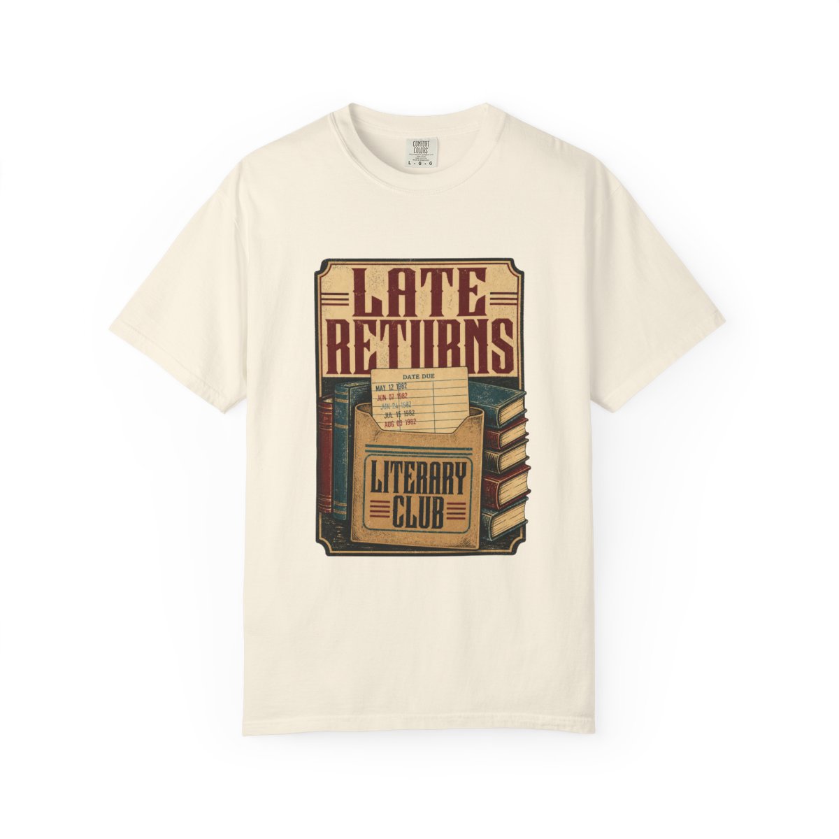 Late Returns Literary Club Tee in Ivory