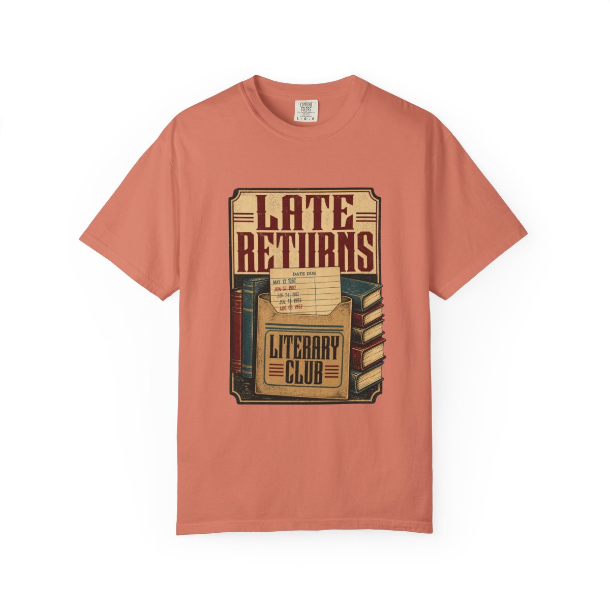 Late Returns Literary Club Tee in Terracotta