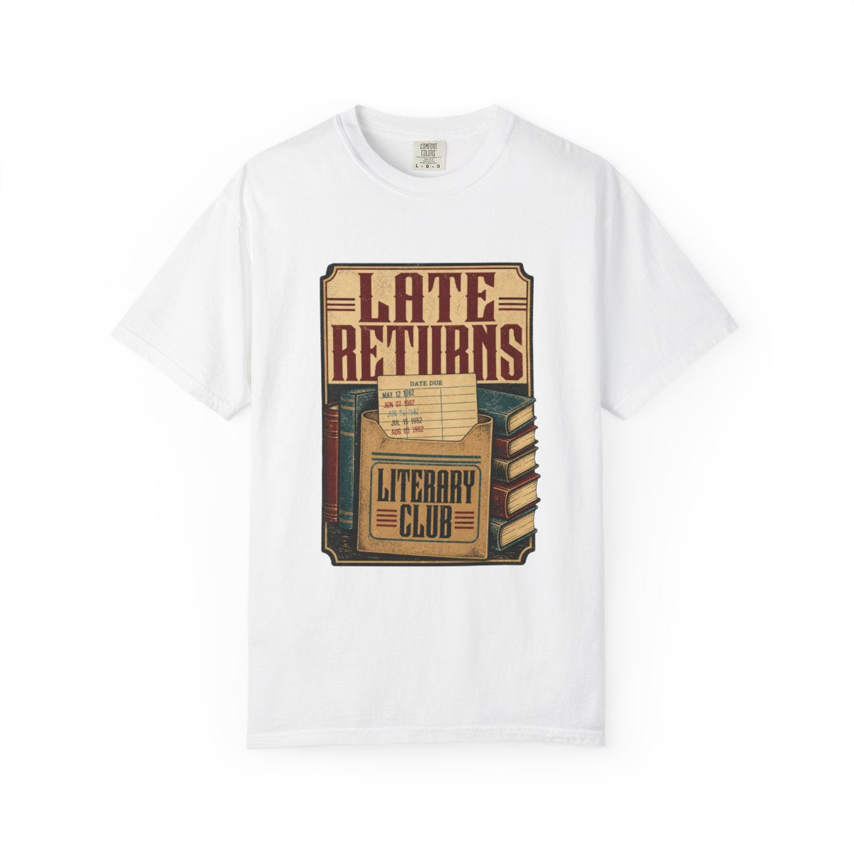 Late Returns Literary Club Tee in White
