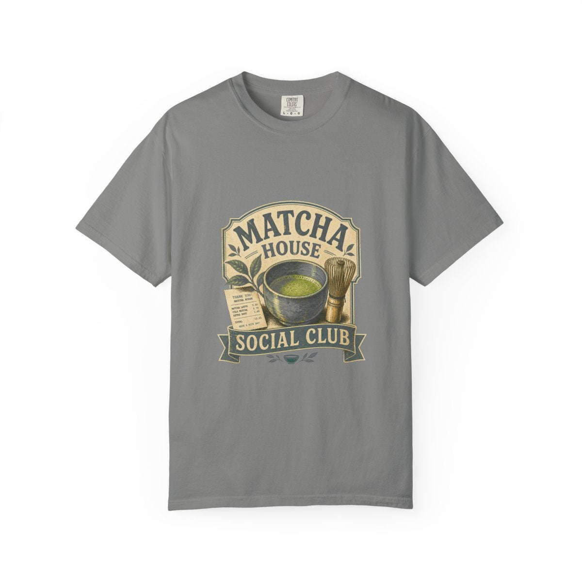 Matcha House Social Club Tee in Granite