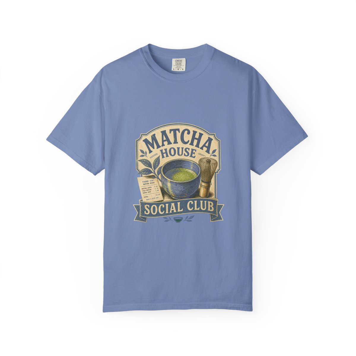 Matcha House Social Club Tee in Washed Denim