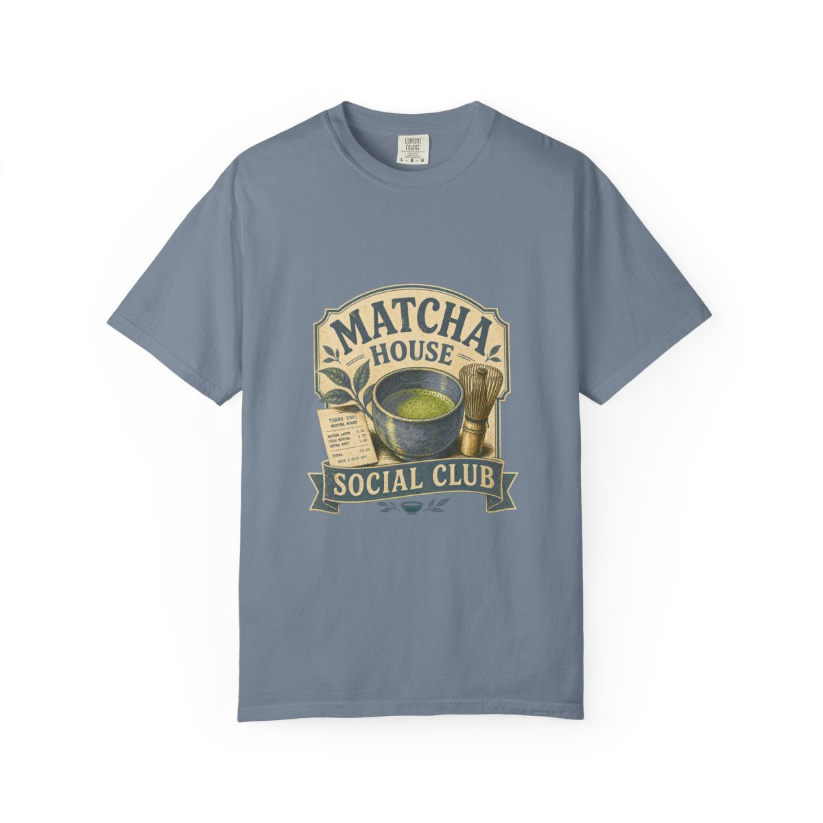 Matcha House Social Club Tee in Blue Jean