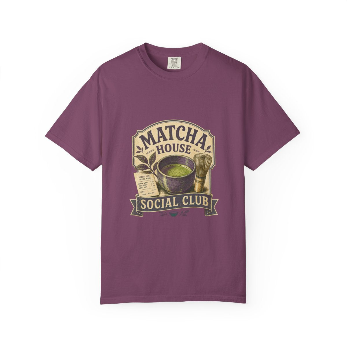 Matcha House Social Club Tee in Berry