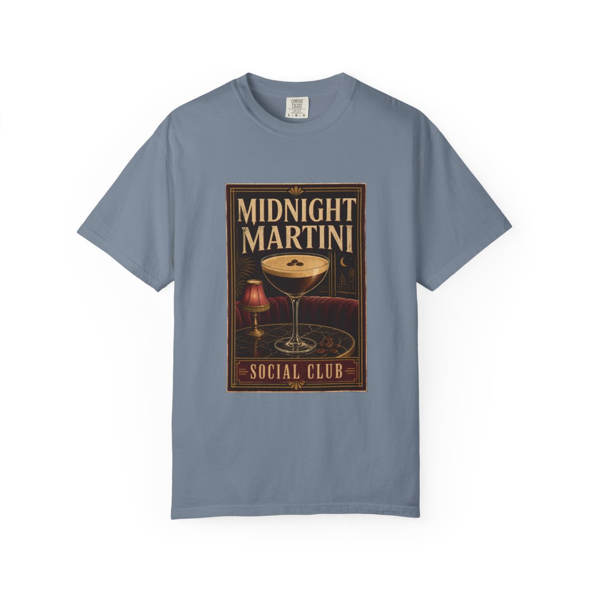 Midnight Martini Social Club Tee in Blue Jean