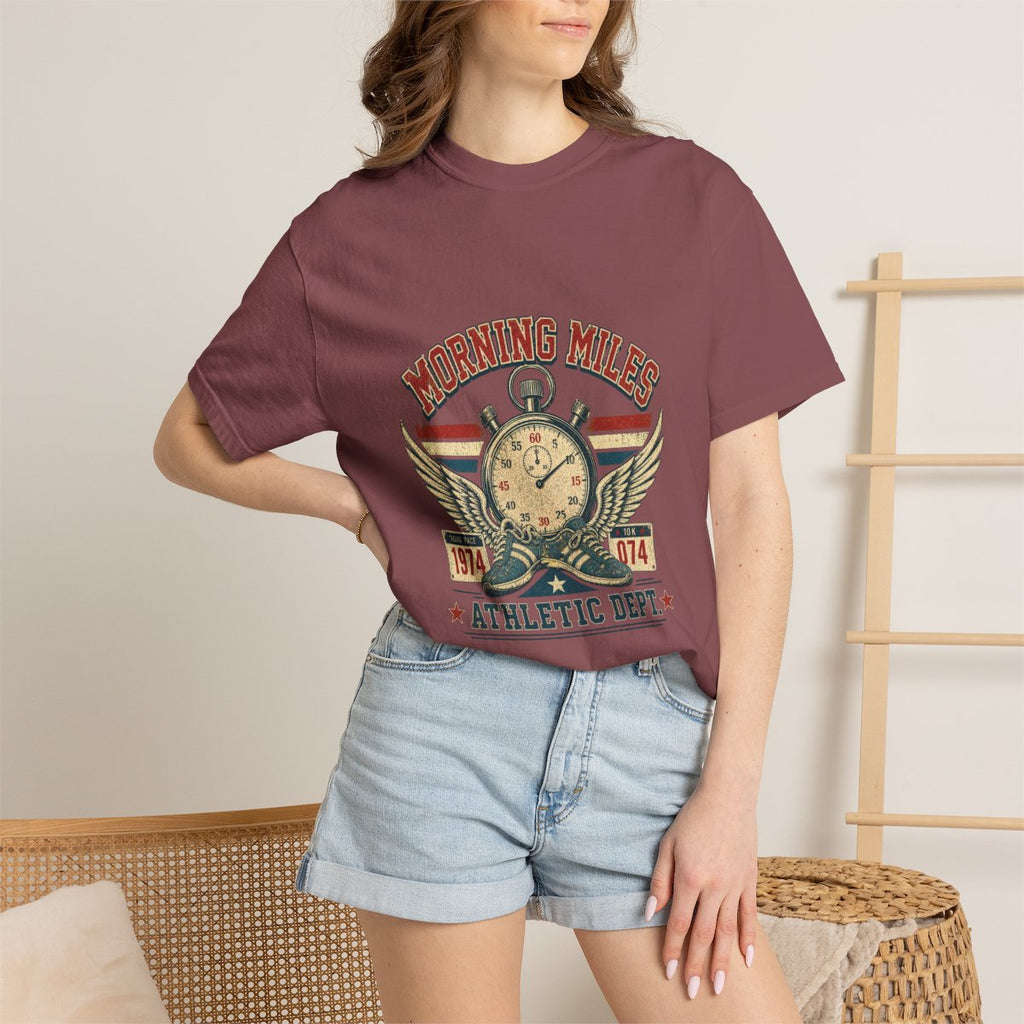 Morning Miles Athletic Dept Tee lifestyle mockup