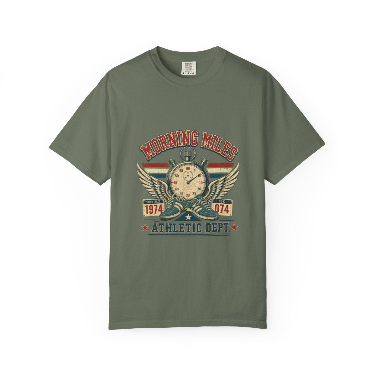 Morning Miles Athletic Dept Tee in Moss