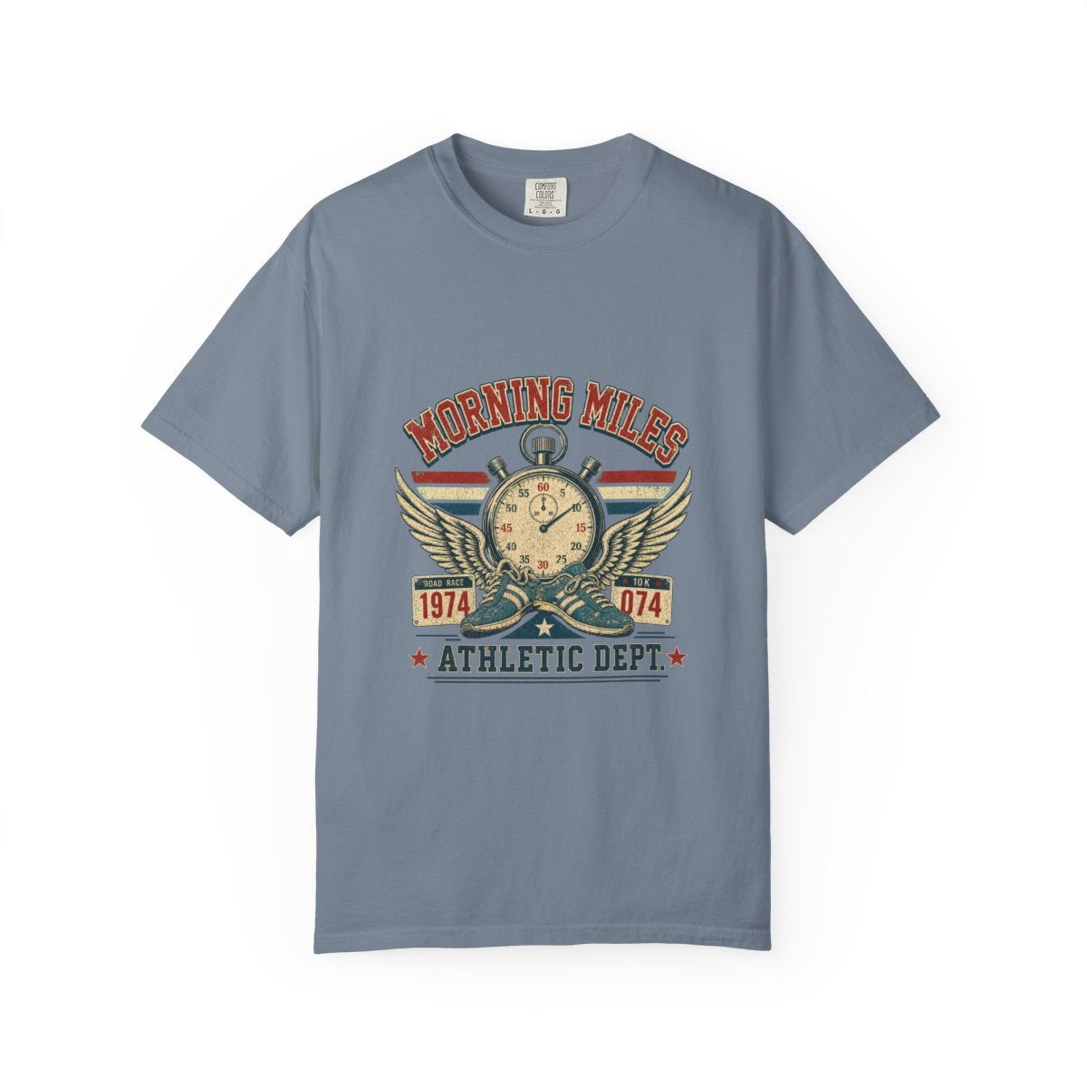 Morning Miles Athletic Dept Tee in Blue Jean