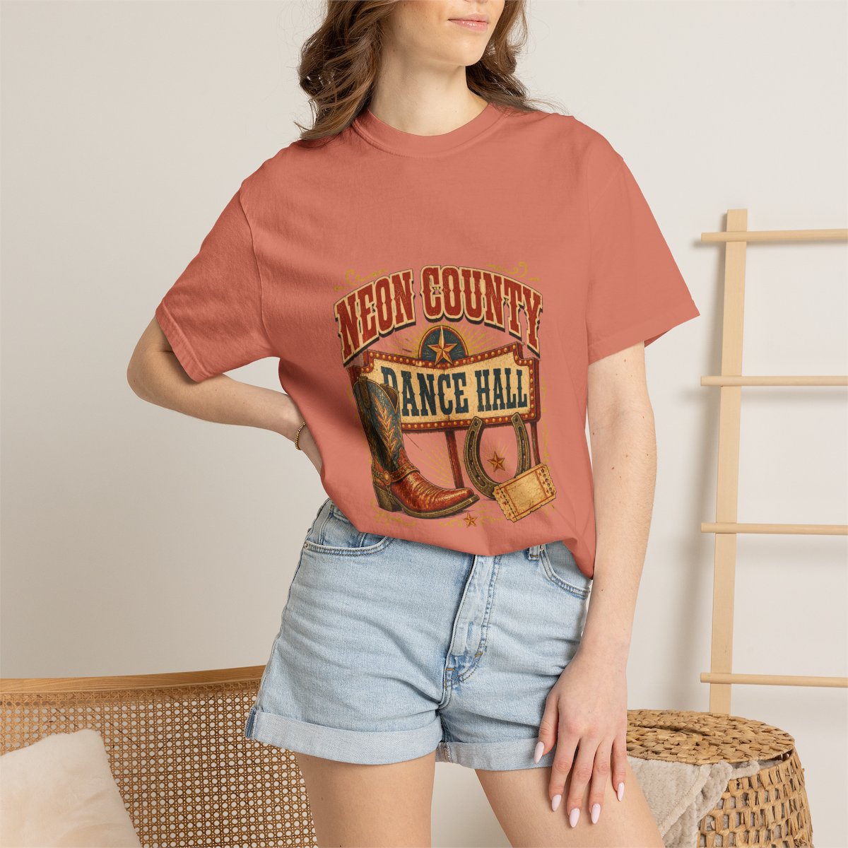 Neon County Dance Hall Tee lifestyle mockup