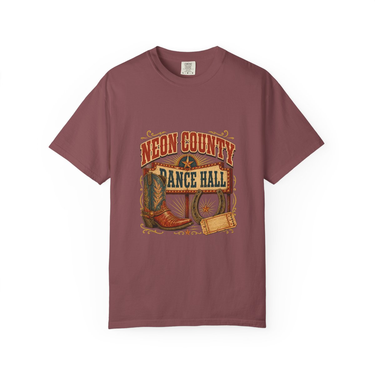 Neon County Dance Hall Tee in Brick