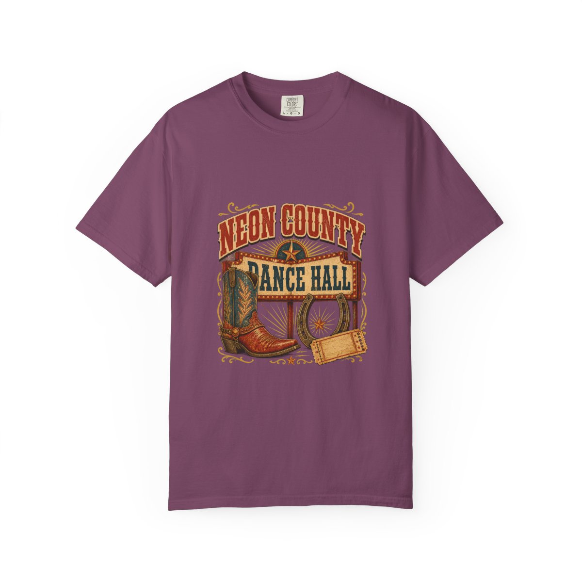 Neon County Dance Hall Tee in Berry